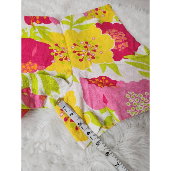 Lilly Pulitzer Womens Casual Shorts Multicolor Floral Printed Side Zip Cotton 4 - Picture 5 of 7